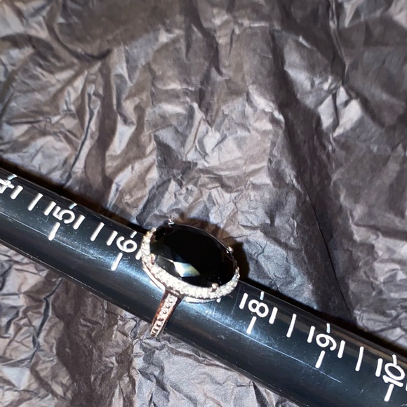 18k white gold plated Black Onyx w/ white … - Picture 1 of 8